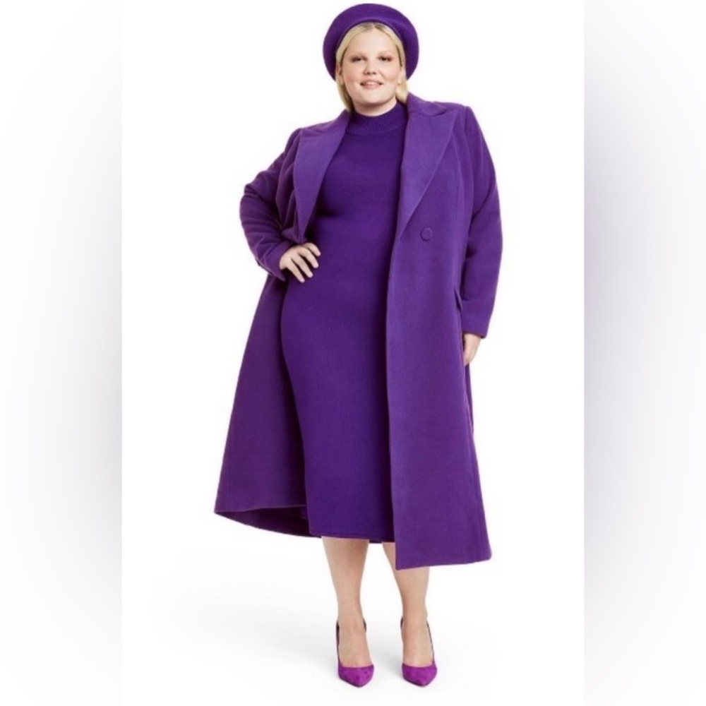 Gorgeous Purple Coat Sergio Hudson x Target Overcoat - Picture 4 of 14